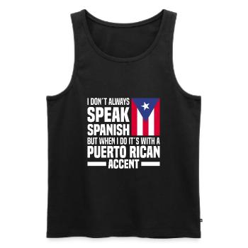 Puerto Rico | Puerto Ricaner Flagge Geschenkideen - Männer Premium Bio Tank Top - Schwarz - Vorne - Michal (187cm)