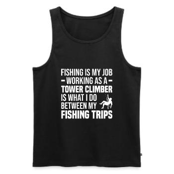 Turmbesteiger - Männer Premium Bio Tank Top - Schwarz - Vorne - Michal (187cm)