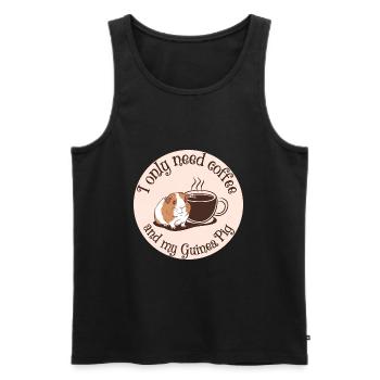 Brauche nur Kaffee und mein Meerschweinchen - Männer Premium Bio Tank Top - Schwarz - Vorne - Michal (187cm)