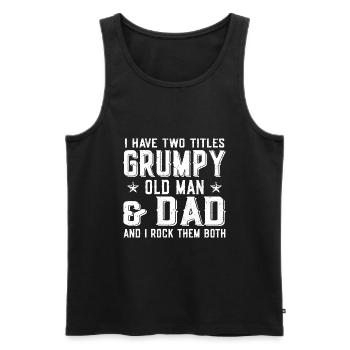 Dad Birthday Gift Ideas - Men's Premium Organic Tank Top - black - Front - AI Model Male 178 light (178cm)