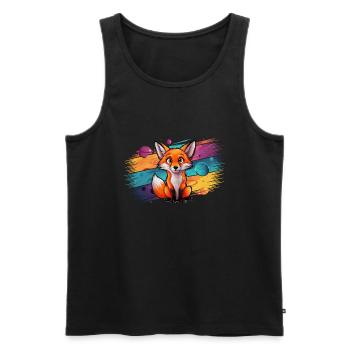 Fuchs - Illustration - Männer Premium Bio Tank Top - Schwarz - Vorne - AI Model Male 178 light (178cm)