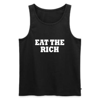Eat the rich - Männer Premium Bio Tank Top - Schwarz - Vorne - AI Model Male 178 light (178cm)