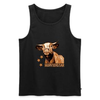 Landwirt Bauer Kuh lustige Kühe Fun Sprüche Tiere - Männer Premium Bio Tank Top - Schwarz - Vorne - Michal (187cm)