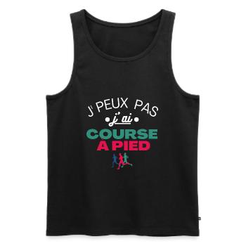 T shirt running humour course à pied cadeau. - Débardeur bio Premium Homme - noir - Devant - Michal (187cm)