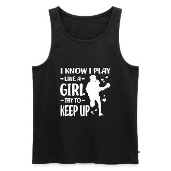 Lacrosse Spieler | Sport Lacrosse Team Geschenke - Männer Premium Bio Tank Top - Schwarz - Vorne - Michal (187cm)