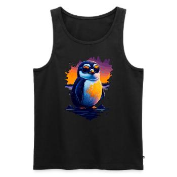 Pingouin mignon - Débardeur bio Premium Homme - noir - Devant - AI Model Male 178 light (178cm)
