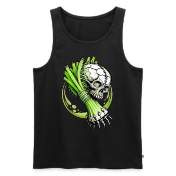 Leek Skull // Skull Leek // Vegetables FS0107 - Men's Premium Organic Tank Top - black - Front - Michal (187cm)