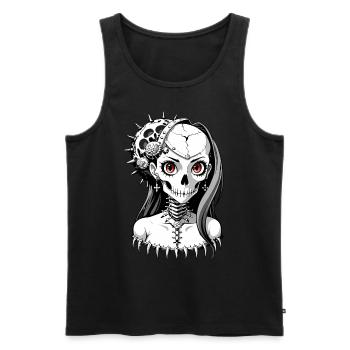 Crâne de mariée // Skull Bride // Mariage FS0128 - Débardeur bio Premium Homme - noir - Devant - Michal (187cm)