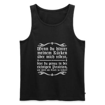 Leck mich | lustige Sprüche, Provokation - Männer Premium Bio Tank Top - Schwarz - Vorne - Michal (187cm)