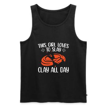 Tontaubenschießen Sprüche | Skeet Hobby Geschenke - Männer Premium Bio Tank Top - Schwarz - Vorne - Michal (187cm)