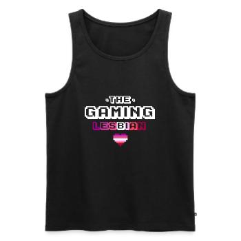 Geschenk Lesbe Gamerin lesbisch Gaming 8bit - Männer Premium Bio Tank Top - Schwarz - Vorne - AI Model Male 178 light (178cm)