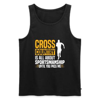 Crosslauf | Cross Country Läufer Berglauf Geschenk - Männer Premium Bio Tank Top - Schwarz - Vorne - Michal (187cm)