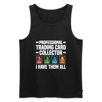 Trading Cards - Männer Premium Bio Tank Top - Schwarz - Vorne - AI Model Male 178 light (178cm)