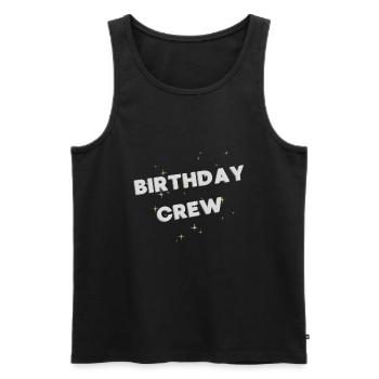 Birthday Crew - Men's Premium Organic Tank Top - black - Front - Michal (187cm)