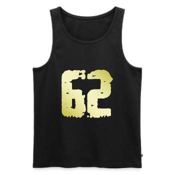 62 Number Vintage - Men's Premium Organic Tank Top - black - Front - Michal (187cm)