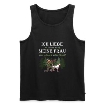 Jäger Jagen Jagd Lustiger Spruch Förster Geschenk - Männer Premium Bio Tank Top - Schwarz - Vorne - Michal (187cm)