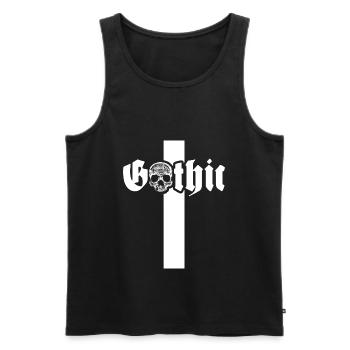 Gothic Kreuz - Männer Premium Bio Tank Top - Schwarz - Vorne - Michal (187cm)