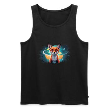 Fuchs - Illustration - Männer Premium Bio Tank Top - Schwarz - Vorne - AI Model Male 178 light (178cm)