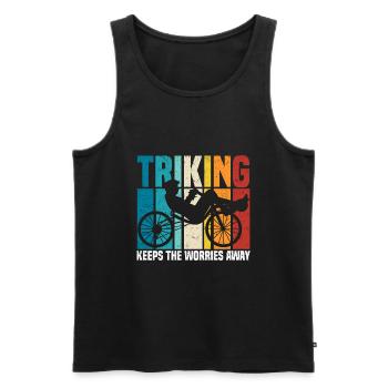 Recumbent Trike - Männer Premium Bio Tank Top - Schwarz - Vorne - Michal (187cm)