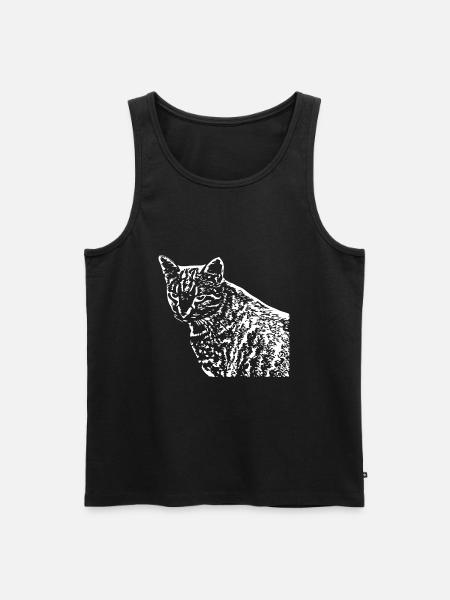 Cat White White Cats - Men's Premium Organic Tank Top - black