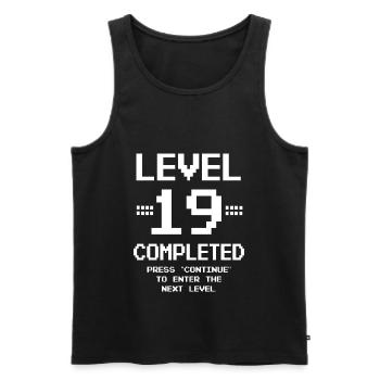 19th Birthday Retro Level 19 Years Party - Men's Premium Organic Tank Top - black - Front - Michal (187cm)