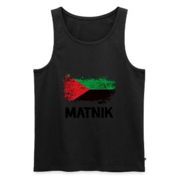 Martinique moun matnik - Débardeur bio Premium Homme - noir - Devant - AI Model Male 178 light (178cm)