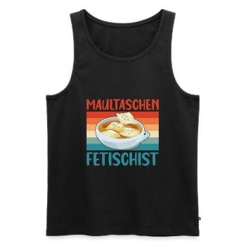 MAULTASCHEN FETISCHIST - Männer Premium Bio Tank Top - Schwarz - Vorne - Michal (187cm)