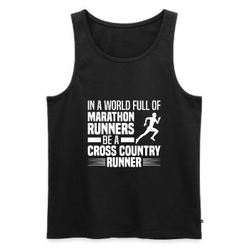 Crosslauf | Cross Country Läufer Berglauf Geschenk - Männer Premium Bio Tank Top - Schwarz - Vorne - Michal (187cm)