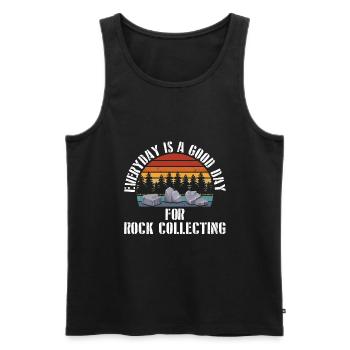 Geologie Steine Sammeln | Edelstein Stein Geschenk - Männer Premium Bio Tank Top - Schwarz - Vorne - AI Model Male 178 light (178cm)