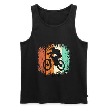 Vélo VTT VTT Descente Vtt - Débardeur bio Premium Homme - noir - Devant - AI Model Male 178 light (178cm)