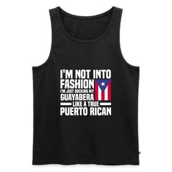 Puerto Rico Flagge | Puerto Ricaner Geschenkideen - Männer Premium Bio Tank Top - Schwarz - Vorne - Michal (187cm)