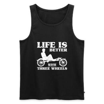 Velomobil | Recumbent Trike Triker Sport Geschenk - Männer Premium Bio Tank Top - Schwarz - Vorne - AI Model Male 178 light (178cm)