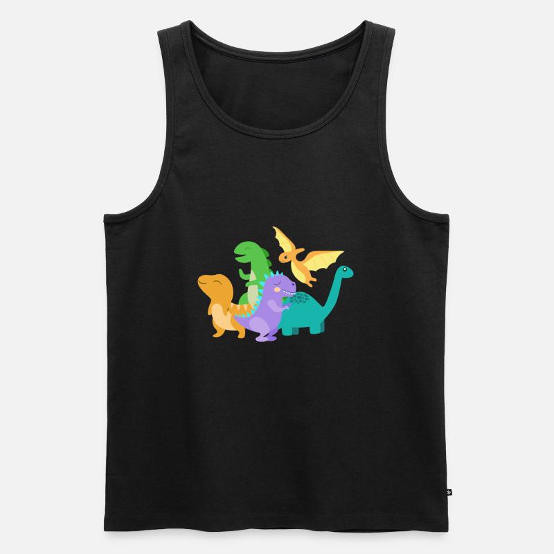 Dino Dinosaurus - Männer Premium Bio Tank Top - Schwarz