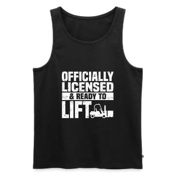 Forklift driver - Men's Premium Organic Tank Top - black - Front - AI Model Male 178 light (178cm)