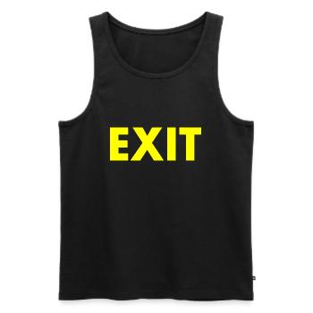 Exit - Men's Premium Organic Tank Top - black - Front - AI Model Male 178 light (178cm)