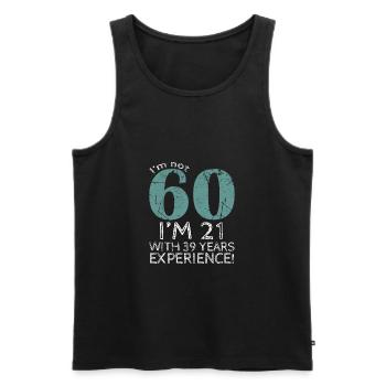 60th birthday - born 1959 - 60 years old - Men's Premium Organic Tank Top - black - Front - AI Model Male 178 light (178cm)