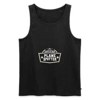Planespotter Planespotting - Flugzeug Fotograph - Männer Premium Bio Tank Top - Schwarz - Vorne - AI Model Male 178 light (178cm)