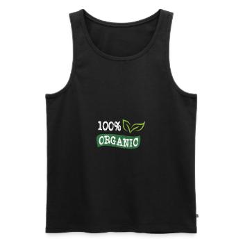 Go 100% bio & bio végétalien végétarien végétalien - Débardeur bio Premium Homme - noir - Devant - AI Model Male 178 light (178cm)