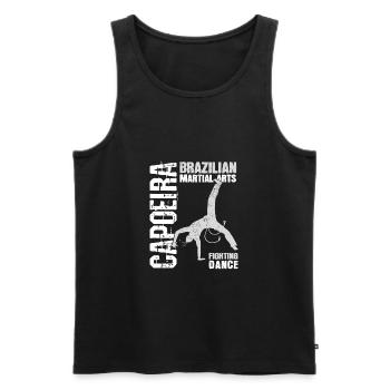 Capoeira - Men's Premium Organic Tank Top - black - Front - Michal (187cm)