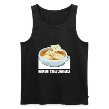 Herrgottsbescheißerle Schwäbische Maultaschen - Männer Premium Bio Tank Top - Schwarz - Vorne - Michal (187cm)