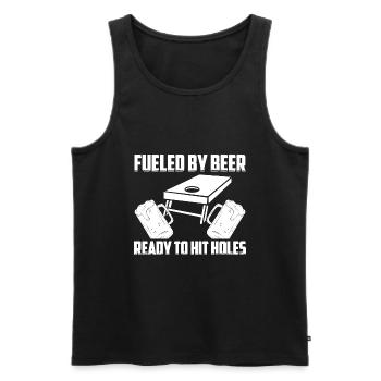 Cornhole Spieler Cornholer Team Sackloch Sport - Männer Premium Bio Tank Top - Schwarz - Vorne - Michal (187cm)