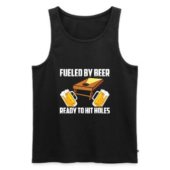 Cornhole Spieler Cornholer Team Sackloch Sport - Männer Premium Bio Tank Top - Schwarz - Vorne - Michal (187cm)