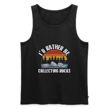 Steine Sammeln | Steinsammler Geologe Geschenkidee - Männer Premium Bio Tank Top - Schwarz - Vorne - AI Model Male 178 light (178cm)