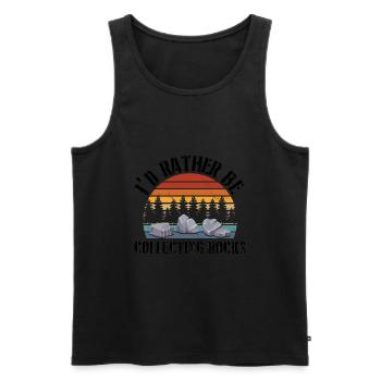 Geologie Steine Sammeln | Edelstein Stein Geschenk - Männer Premium Bio Tank Top - Schwarz - Vorne - AI Model Male 178 light (178cm)