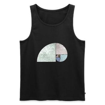Fibonacci Spiral Sequence - Light Colored 1 - Men's Premium Organic Tank Top - black - Front - AI Model Male 178 light (178cm)