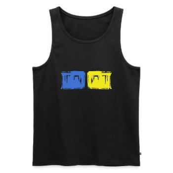 free ukraine blue yellow slava ukraini zelenskyi - Men's Premium Organic Tank Top - black - Front - AI Model Male 178 light (178cm)