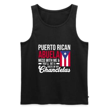 Puerto Rico Flagge | Puerto Ricaner Geschenkideen - Männer Premium Bio Tank Top - Schwarz - Vorne - Michal (187cm)