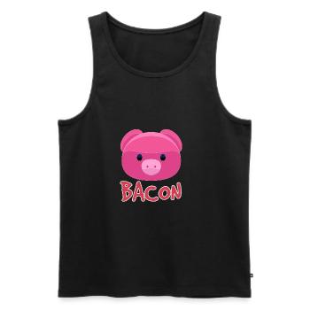 Bacon Schwein - Männer Premium Bio Tank Top - Schwarz - Vorne - Michal (187cm)