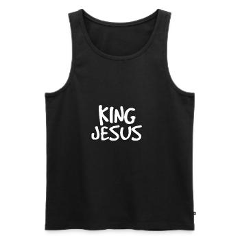 Roi jésus - Débardeur bio Premium Homme - noir - Devant - Michal (187cm)