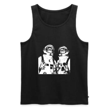 Space Cats - Männer Premium Bio Tank Top - Schwarz - Vorne - AI Model Male 178 light (178cm)